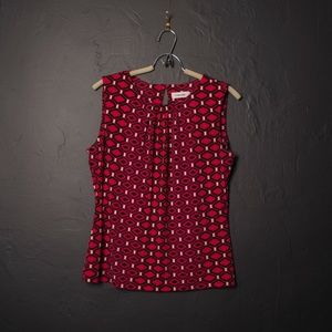 Calvin Klein Sleeveless Geometric Design Blouse M